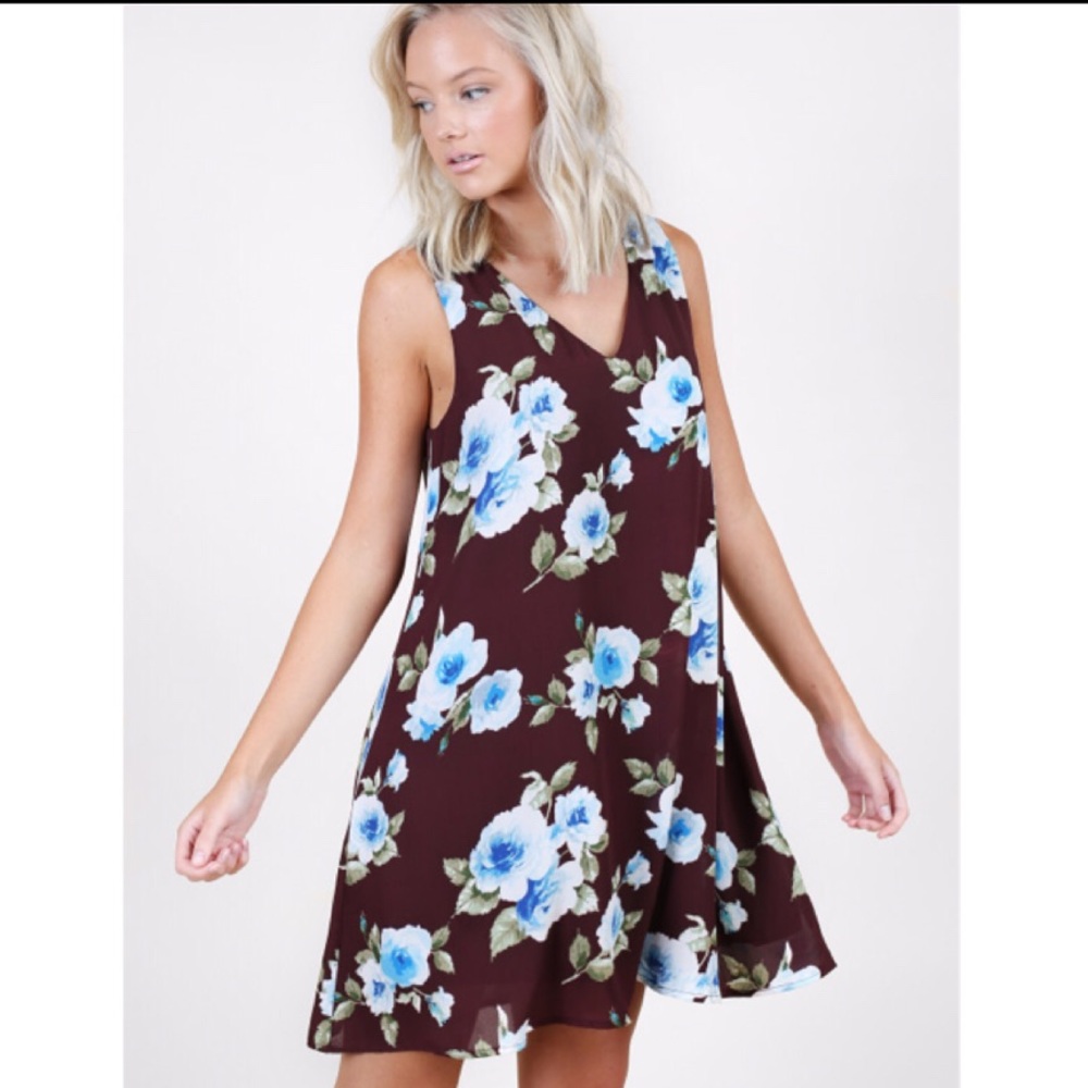 Altar’d State Burgundy and Blue Dress